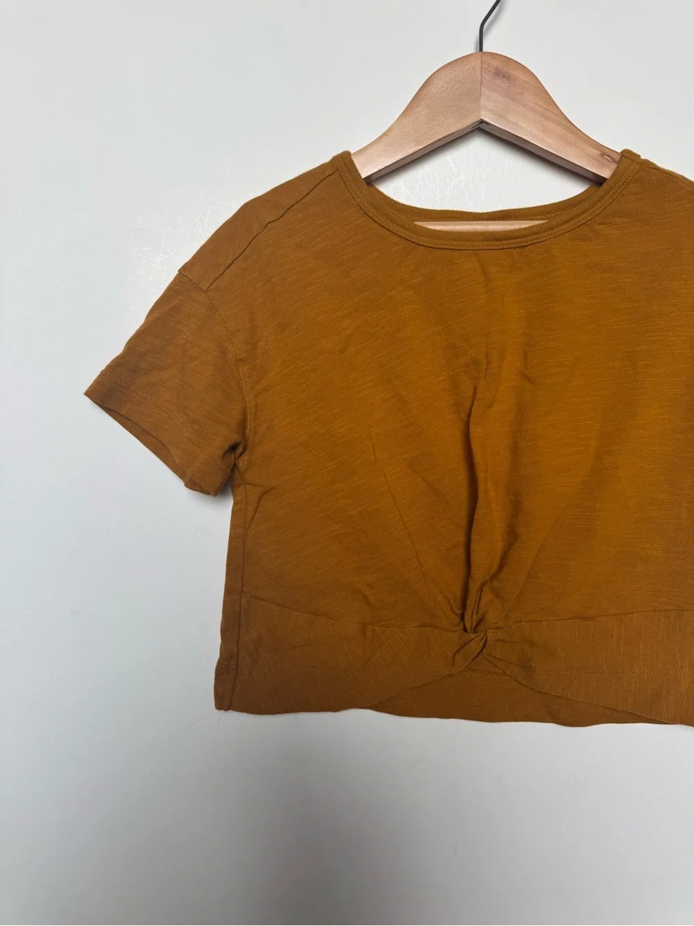Old Navy Girls' Rust Twist-Front Cropped Tee